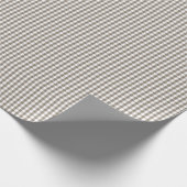 Mini Mulch Brown Gingham Check Pattern on White Cadeaupapier (Hoek)