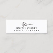 Mini musicien carte de visite blanc avec guitare (Devant)