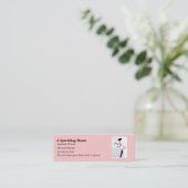 Mini Nettoyage de la maison Carte de visite maigre rose (Debout devant)
