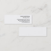 Mini Noir blanc clair mince Carte de visite taille minc (Devant / Derrière)