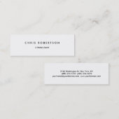 Mini Noir Blanc Facile à modifier Carte de visite mince (Devant / Derrière)