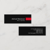 Mini Noir Rouge Consultant Unique Carte de visite maigr (Devant / Derrière)