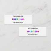 Mini Nom du logo personnalisé Site Web Carte de visite  (Devant / Derrière)