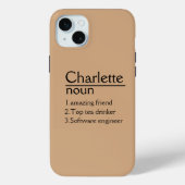 Mini Nom personnalisé iPhone 15 Plus Coque (Verso)