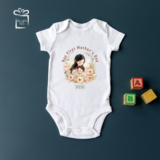 MINI Onze eerste Moederdag Matching gepersonalisee Romper