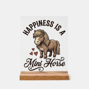 Mini Paard Vintage Gravure Cute Pony Shirt Ontwerp Acryl Bord