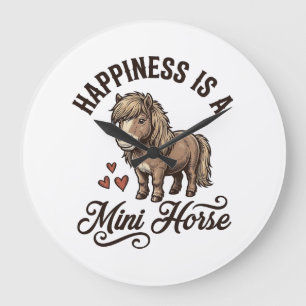 Mini Paard Vintage Gravure Cute Pony Shirt Ontwerp Grote Klok