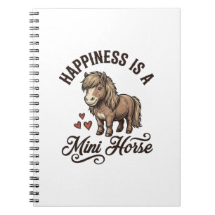 Mini Paard Vintage Gravure Cute Pony Shirt Ontwerp Notitieboek