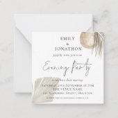 MINI | Pampas Mariage soirée Invitation (Devant)
