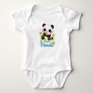 Mini Panda Baby Bodysuit – Cute Panda Cub with Bam
