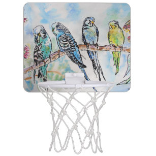 Mini-panier De Basket Cute Budgie budgies oiseau Aquarelle Art