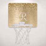 Mini-panier De Basket Faux Gold brossé Parties scintillant métallique Im<br><div class="desc">Personnalisez facilement ce design chic et branché de basket-ball avec une jolie parties scintillant dorée brillante sur un arrière - plan métallique brossé en or.</div>