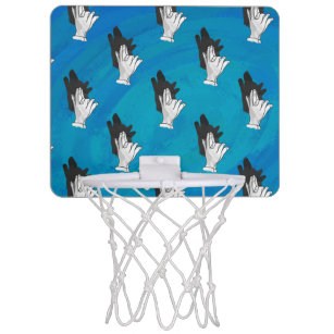 Mini-panier De Basket Loup ombragé sur bleu