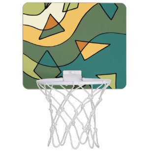 Mini-panier De Basket Modèle vintage abstrait dessiné à la main