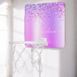 Mini-panier De Basket Parties scintillant violet étincelle Glam métal No<br><div class="desc">Purple Faux Foil Métallic Parties scintillant étincelante Métal Brossé Monogramme Nom Mini Basketball Hoop. Cela rend le cadeau parfait pour 16 ans,  mariage,  douche nuptiale,  anniversaire,  baby shower ou bachelorette pour quelqu'un qui aime le luxe glam et les styles chic.</div>