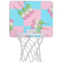 Pastel Pink Blue À damiers Dango Mini Hoop