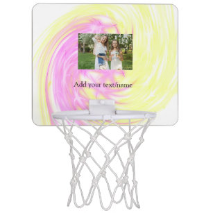Mini-panier De Basket Simple étincelle rose jaune minimaliste ajouter un