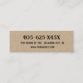 Mini Panier rustique Poulets Carte de visite de ferme (Dos)