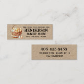 Mini Panier rustique Poulets Carte de visite de ferme (Devant / Derrière)