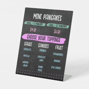 Mini Pannenkoeken Winkelwagen Menu Krijtbord Sjabl Reclamebord Met Voetstuk