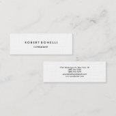 Mini Papier lin mince Carte de visite moderne fin (Devant / Derrière)