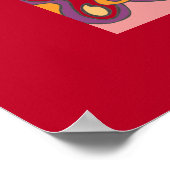 Mini-papillon rouge Impression 12x12 (Coin)