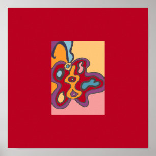 Mini-papillon rouge Impression 12x12