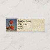 Mini Pavots rouges, carte de visite (Dos)