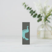 Mini PEACOCK en AQUA Carte de visite mince (Debout devant)