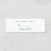 Mini Peacock - Prix, Carte de visite (Dos)