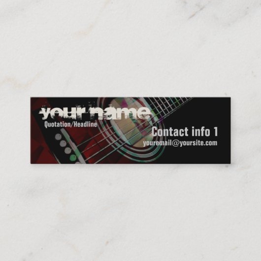 Mini Petit Carte de visite GUITAR "Redtrax" (Devant)