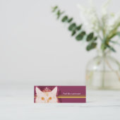 Mini Petit carte de visite rose pourpre (Debout devant)