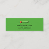 Mini Petit Carte de visite vert crayons de couleur (Dos)