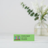 Mini Petit Carte de visite vert crayons de couleur (Debout devant)