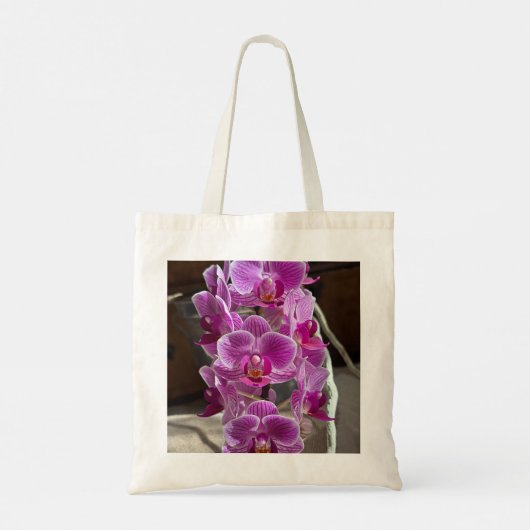 Mini Phalaenopsis Sogo Vivien Paarse orchideebloem Tote Bag (Achterkant)