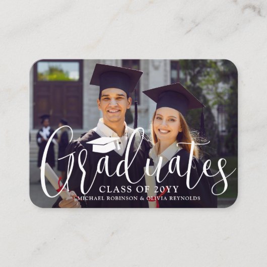 Mini Photo Joint Graduation Party Black Invitation (Devant)