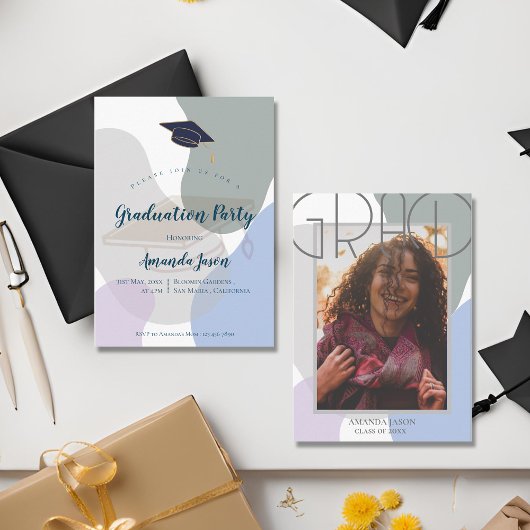 Mini Photo Pastel Cute 2025 Graduation Invitation