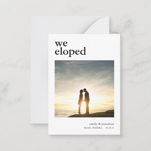 MINI | Photo simple Nous Elopée Faire-part (Devant)