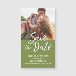 Mini photo verte Enregistrer la date Invitations M
