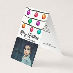 Mini Photo Waterverf Ornaments Kerstmis Kaart