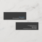 Mini Photographe gris bleu Carte de visite mince standa (Devant / Derrière)