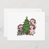 Mini Pig Christmas Tree Briefkaart (Voorkant / Achterkant)