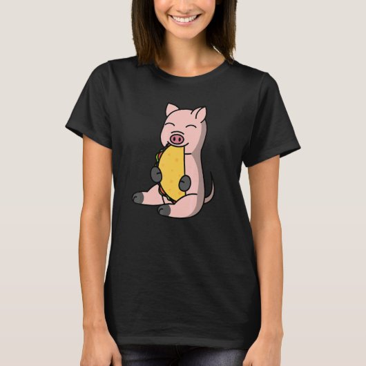 Mini Pig eet een Taco Pet T-shirt (Voorkant)