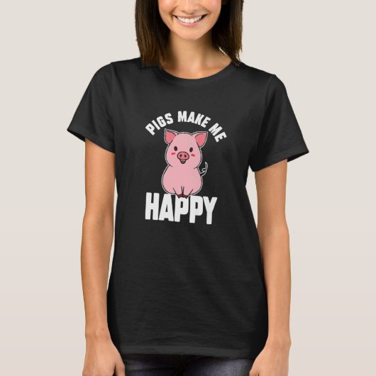 Mini Pigs Make Happy Miniature Pig Owner 1 T-shirt (Voorkant)