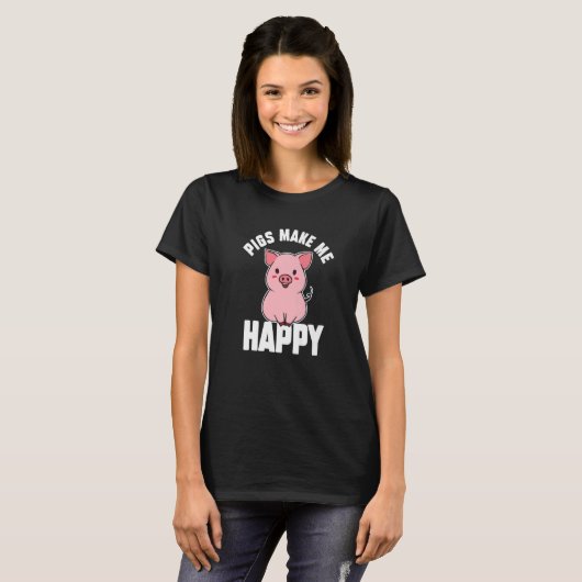 Mini Pigs Make Happy Miniature Pig Owner 1 T-shirt (Voorkant volledig)