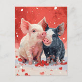Mini Pigs Valentijnsdag Briefkaart (Voorkant)