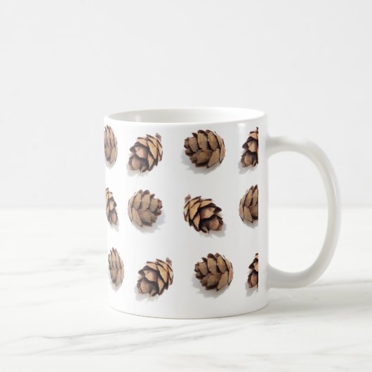 Mini Pine Cones op wit Koffiemok (Rechts)