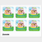 Mini piscine pour enfants chatoyants Stickers déco (Feuille)