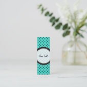 Mini Point de polka de turquoise de carte de visite de (Debout devant)