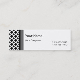 Mini Pois noirs sur modèle de carte de visite blanche
